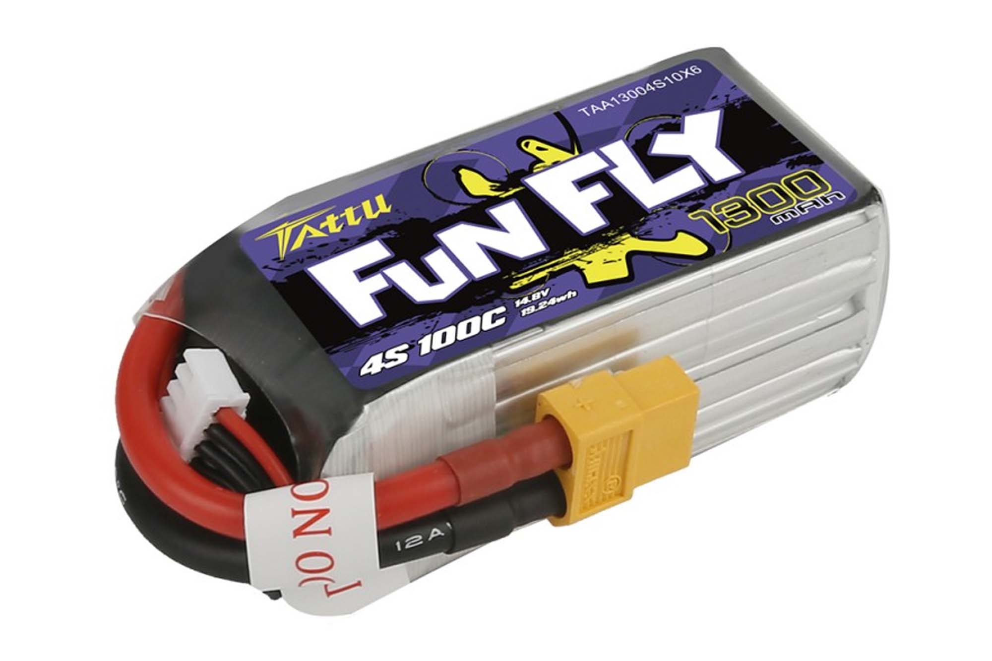 Gensace Tattu Funfly 1300mAh 14.8V 100C 4S1P Lipo with XT-60 - BAT-GA-01-02