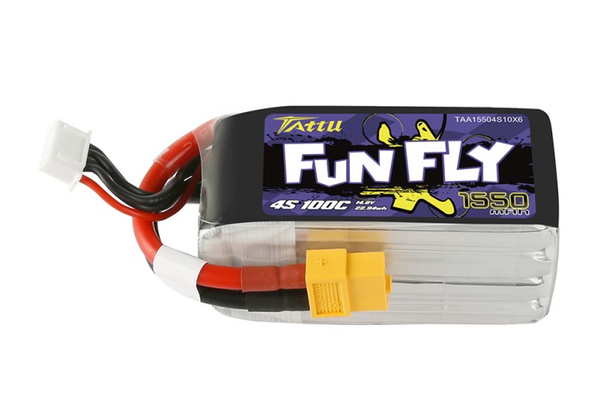 Gensace Tattu Funfly 1550mAh 14.8V 100C 4S1P Lipo with XT-60 - BAT-GA-01-01