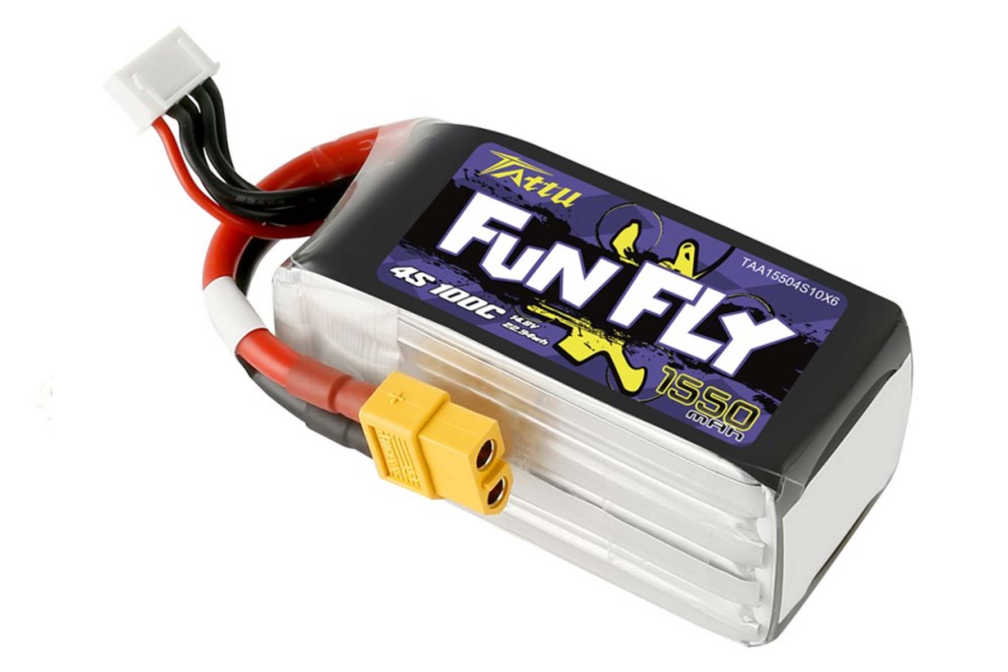 Gensace Tattu Funfly 1550mAh 14.8V 100C 4S1P Lipo with XT-60 - BAT-GA-01-01