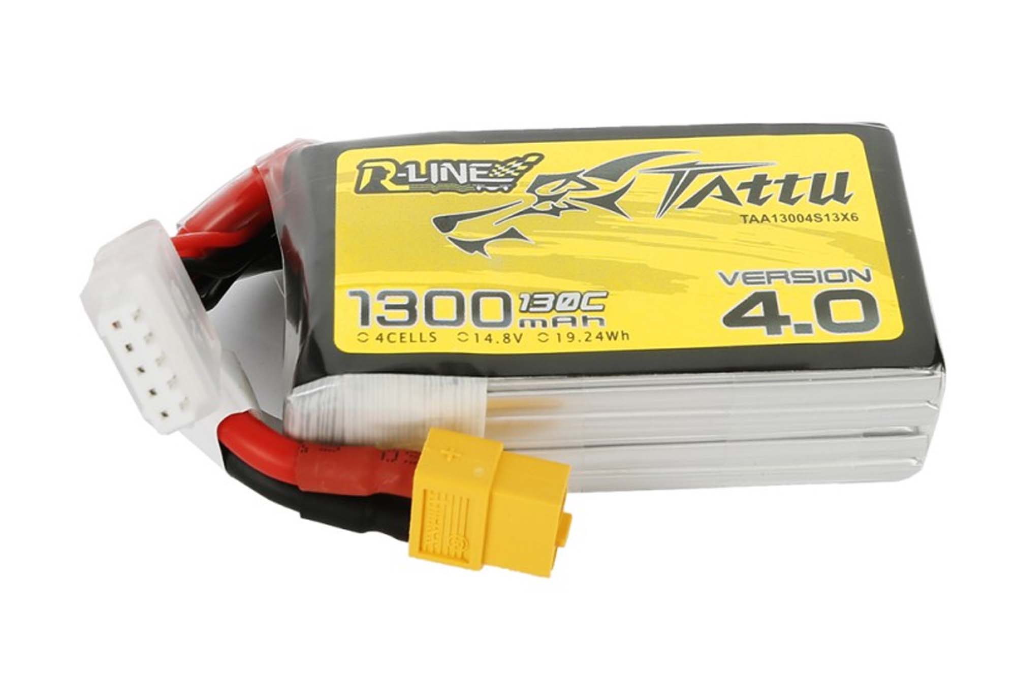 Gensace Tattu R-Line Version 4.0 1300mAh 14.8V 130C 4S1P Lipo with XT60 - BAT-GA-01-04
