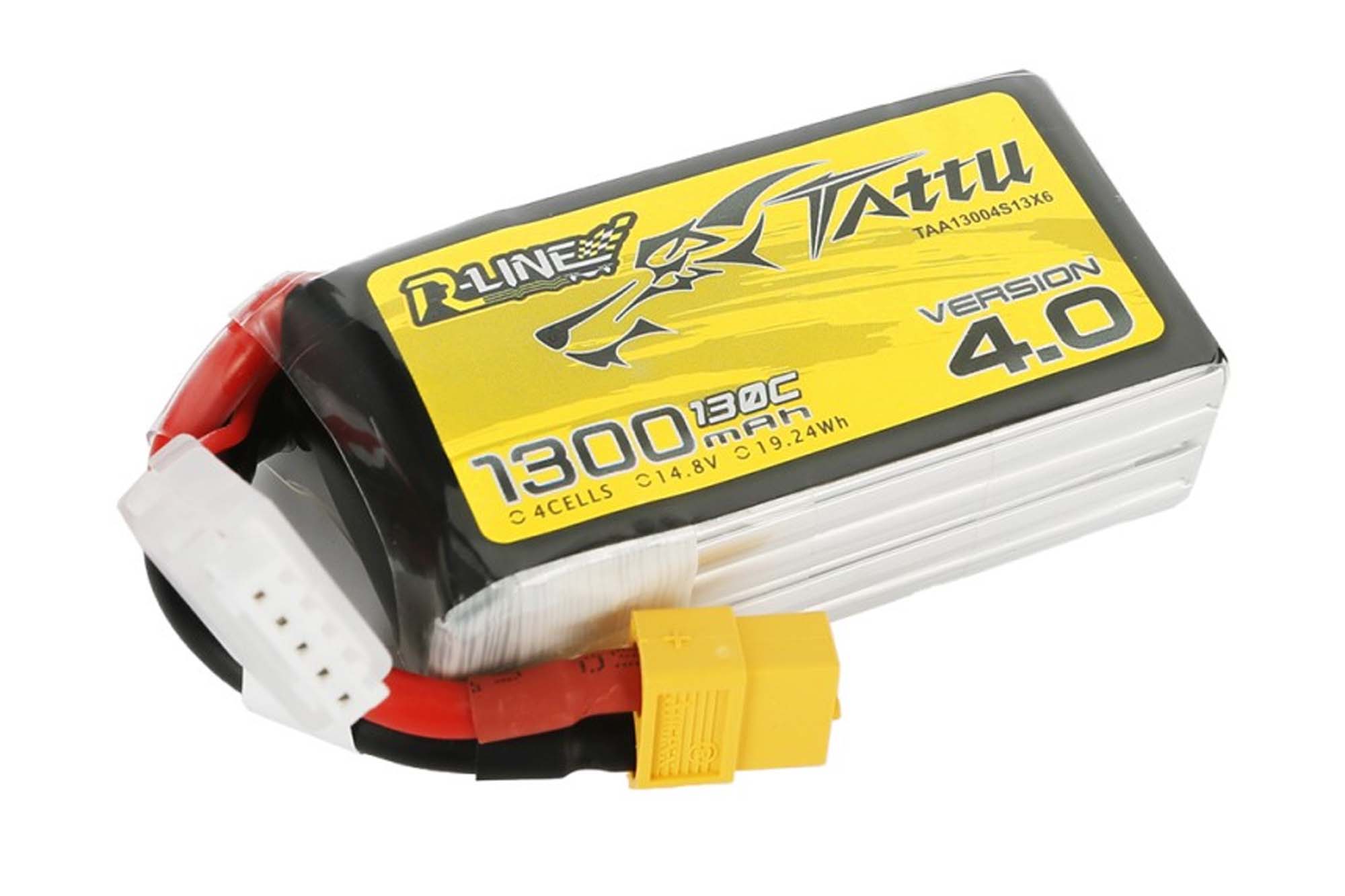 Gensace Tattu R-Line Version 4.0 1300mAh 14.8V 130C 4S1P Lipo with XT60 - BAT-GA-01-04