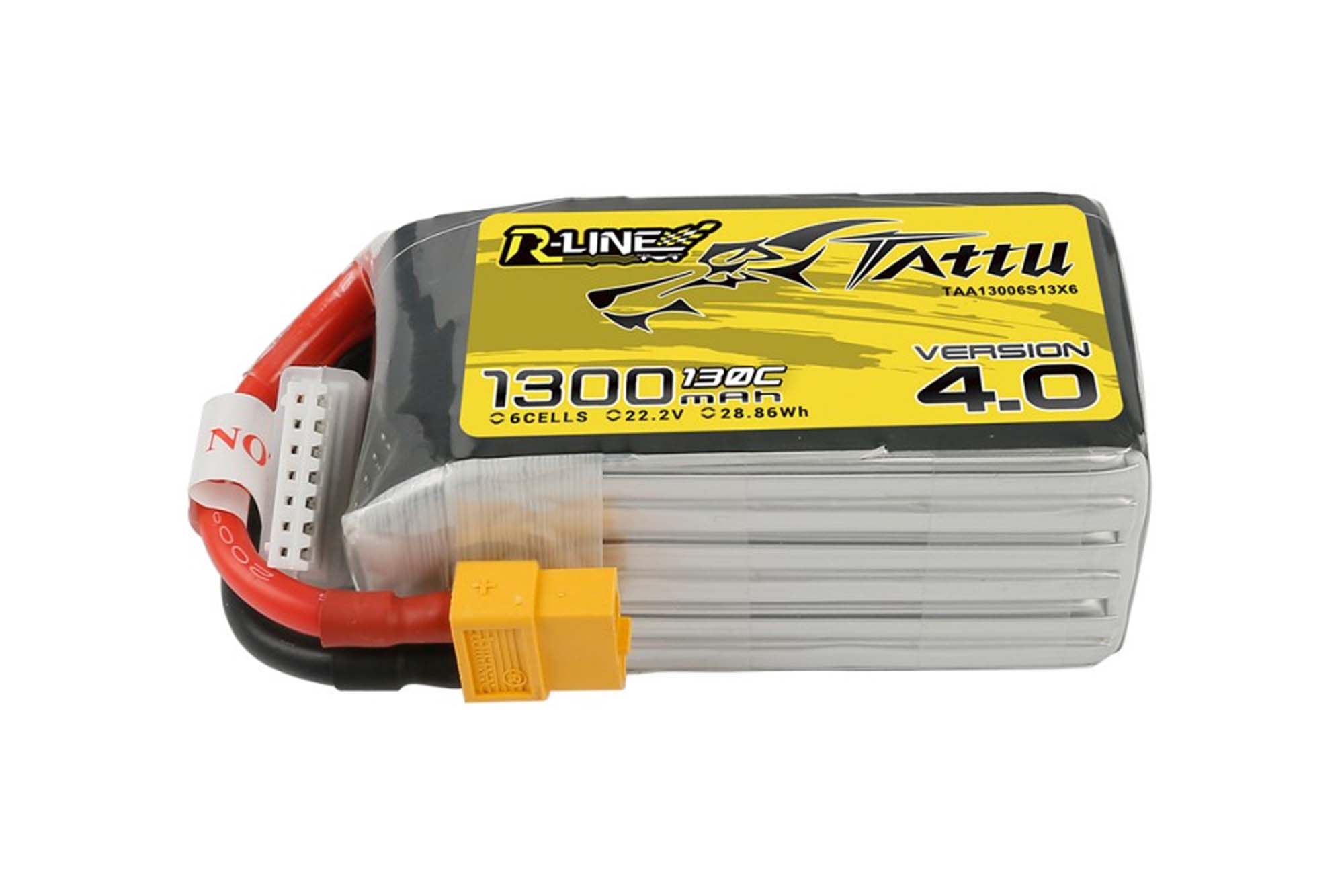 Gensace Tattu R-Line Version 4.0 1300mAh 22.2V 130C 6S1P Lipo with XT60 - BAT-GA-01-07