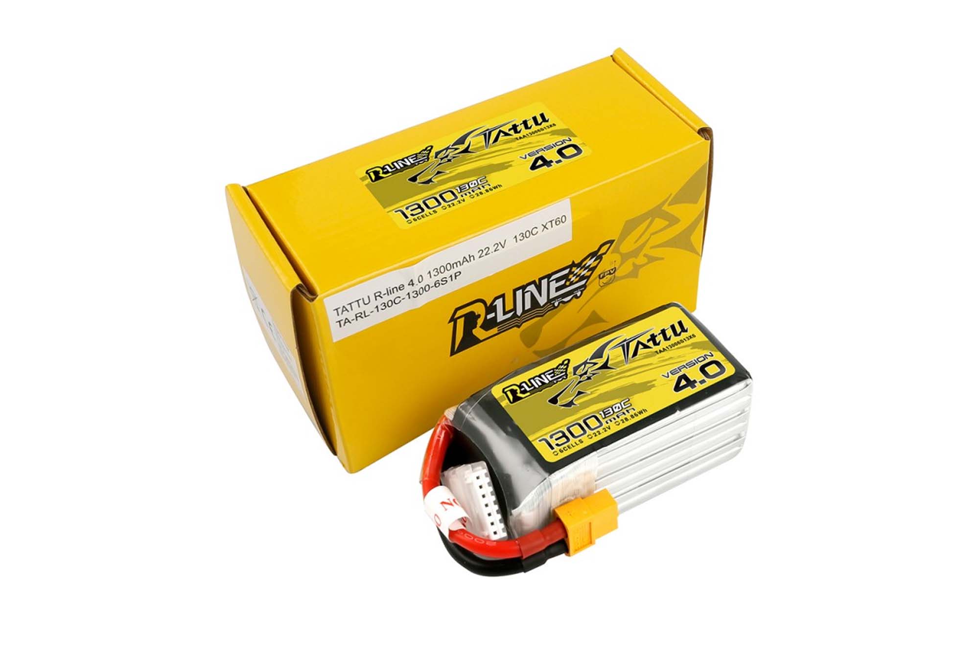 Gensace Tattu R-Line Version 4.0 1300mAh 22.2V 130C 6S1P Lipo with XT60 - BAT-GA-01-07