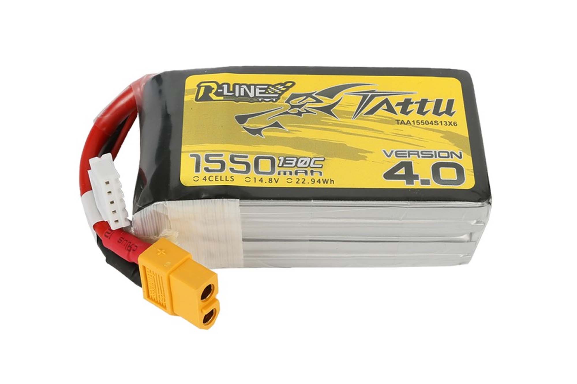 Gensace Tattu R-Line Version 4.0 1550mAh 14.8V 130C 4S1P Lipo with XT60 - BAT-GA-01-06