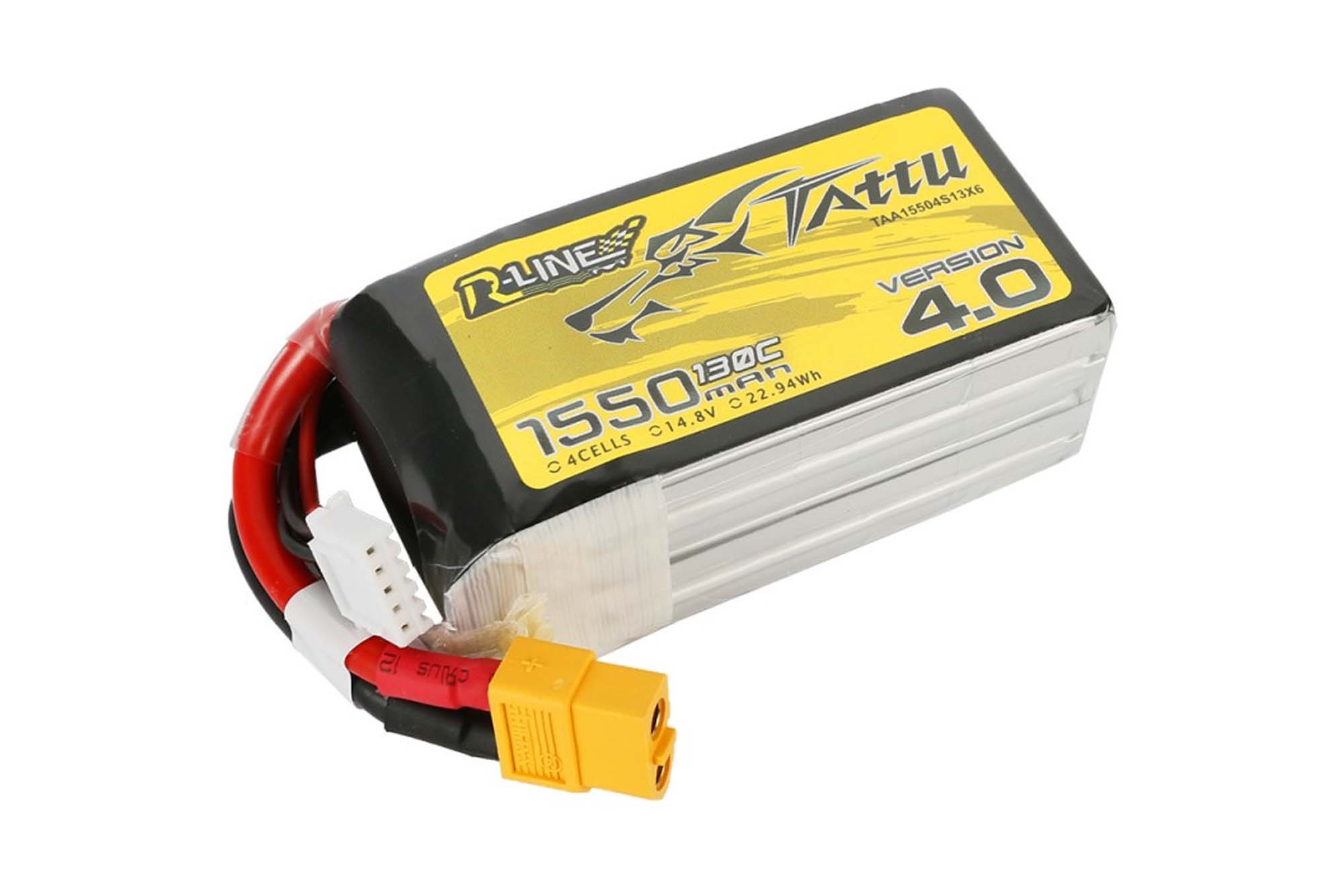 Gensace Tattu R-Line Version 4.0 1550mAh 14.8V 130C 4S1P Lipo with XT60 - BAT-GA-01-06