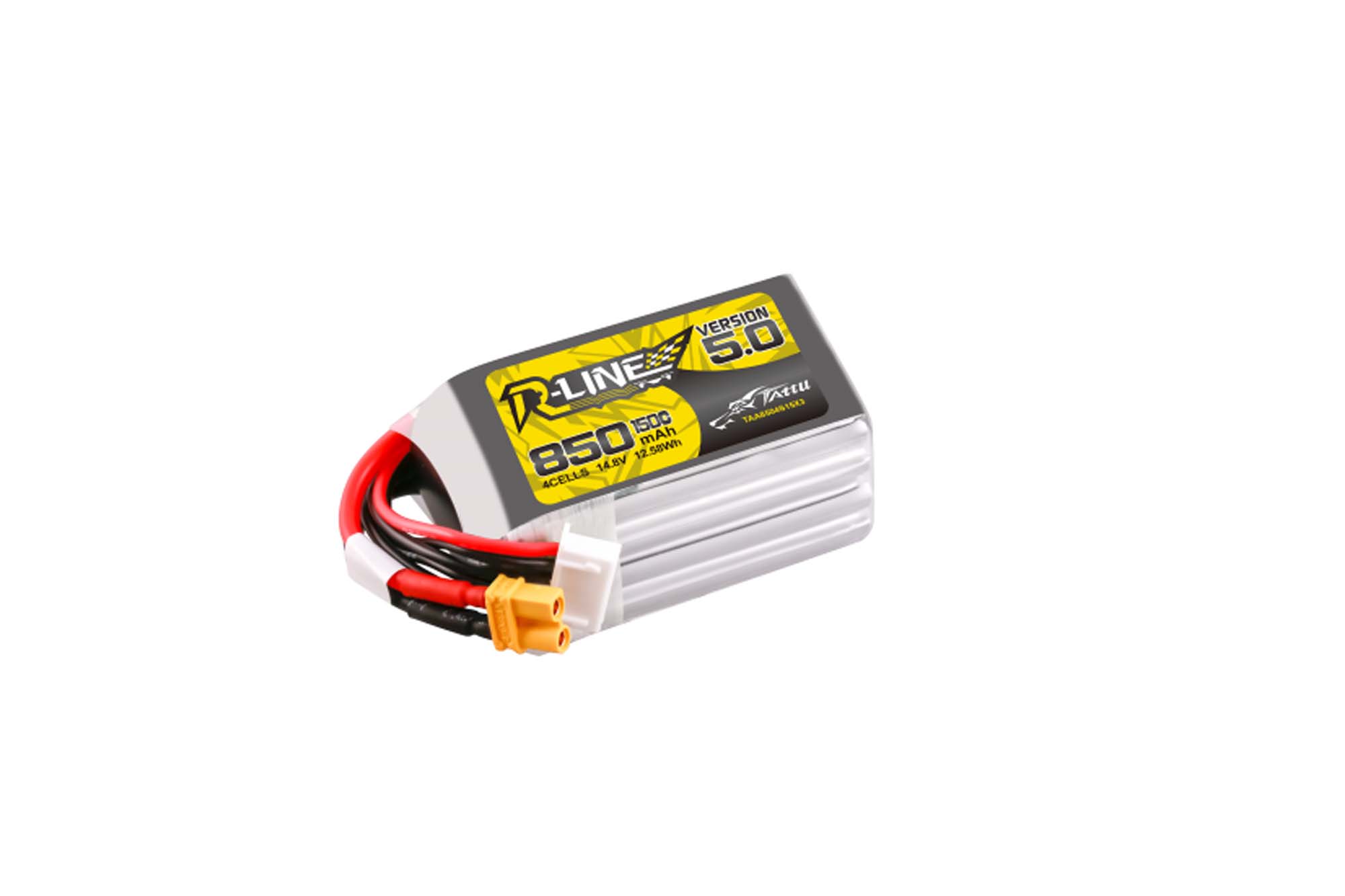 Tattu R-Line V5.0 850mAh 14.8V 4SIP 150C with XT30U-F Plug - BAT-GA-01-09