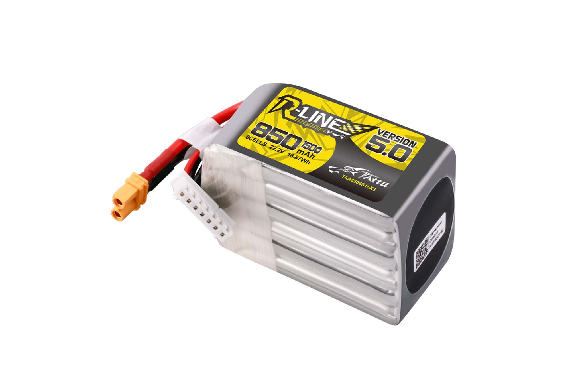Tattu R-Line V5.0 850mAh 22.2V 6SIP 150C with XT30U-F Plug - BAT-GA-01-10
