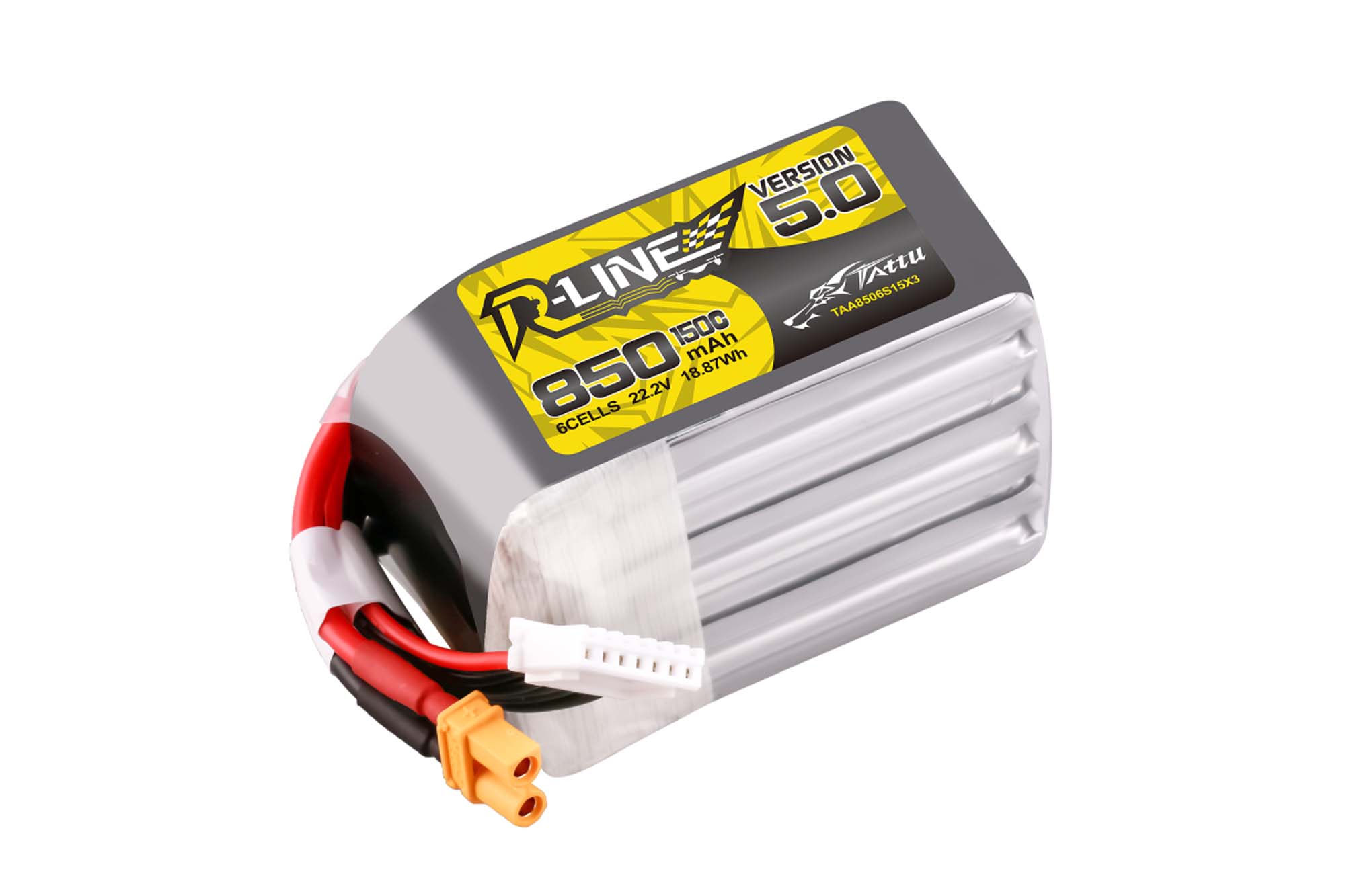 Tattu R-Line V5.0 850mAh 22.2V 6SIP 150C with XT30U-F Plug - BAT-GA-01-10