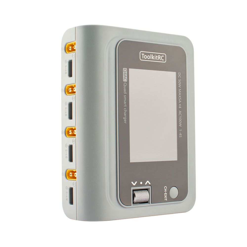 ToolkitRC Q4AC 1-4S 100W AC / 200W DC 4CH Smart Charger - XT60 - TRC-A-02-1