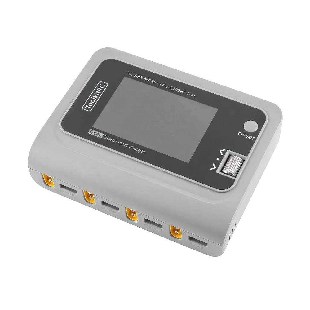 ToolkitRC Q4AC 1-4S 100W AC / 200W DC 4CH Smart Charger - XT60 - TRC-A-02-1