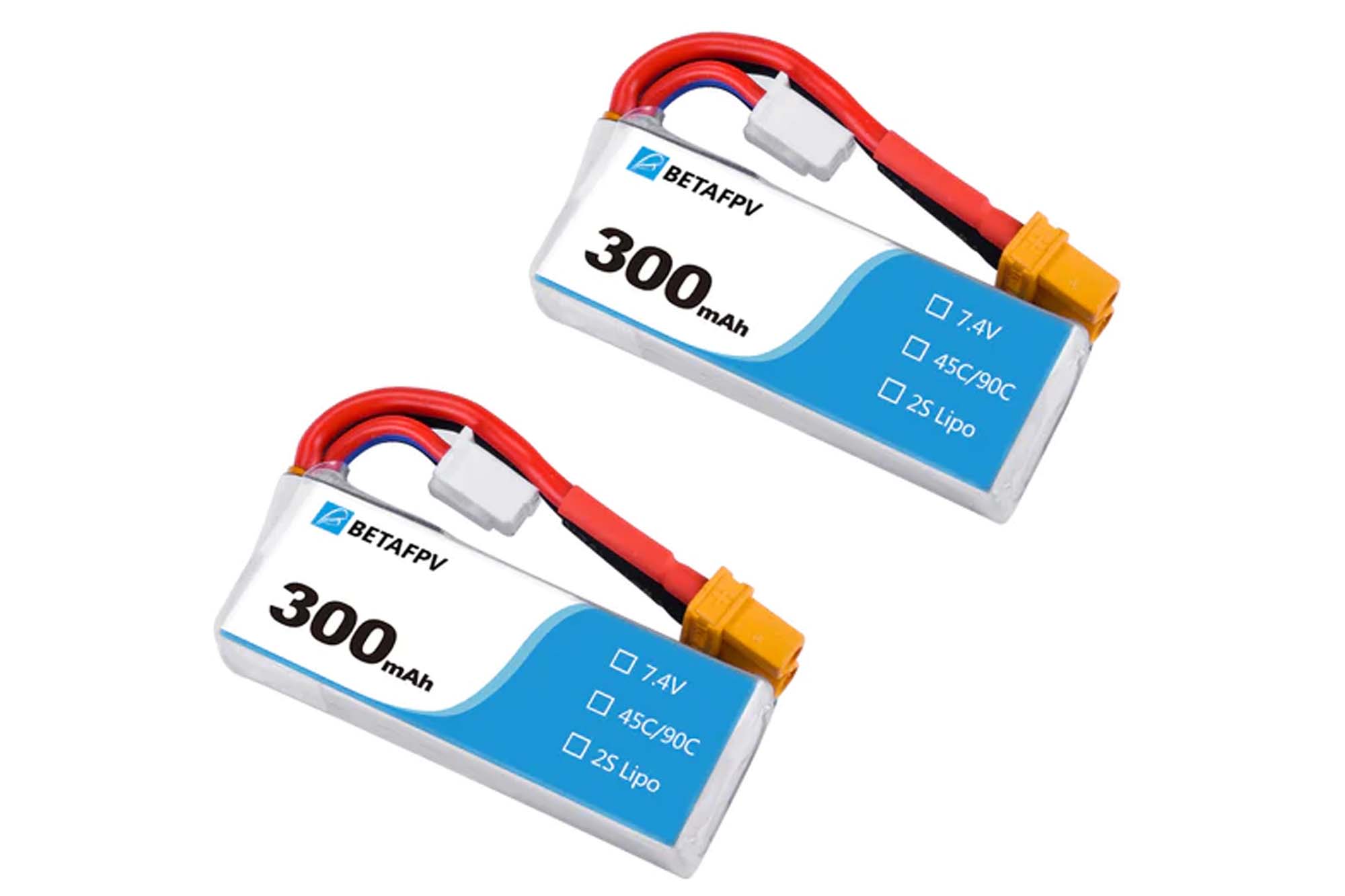 BetaFPV 300mAh 2S 45C Lipo Battery (2PCS)