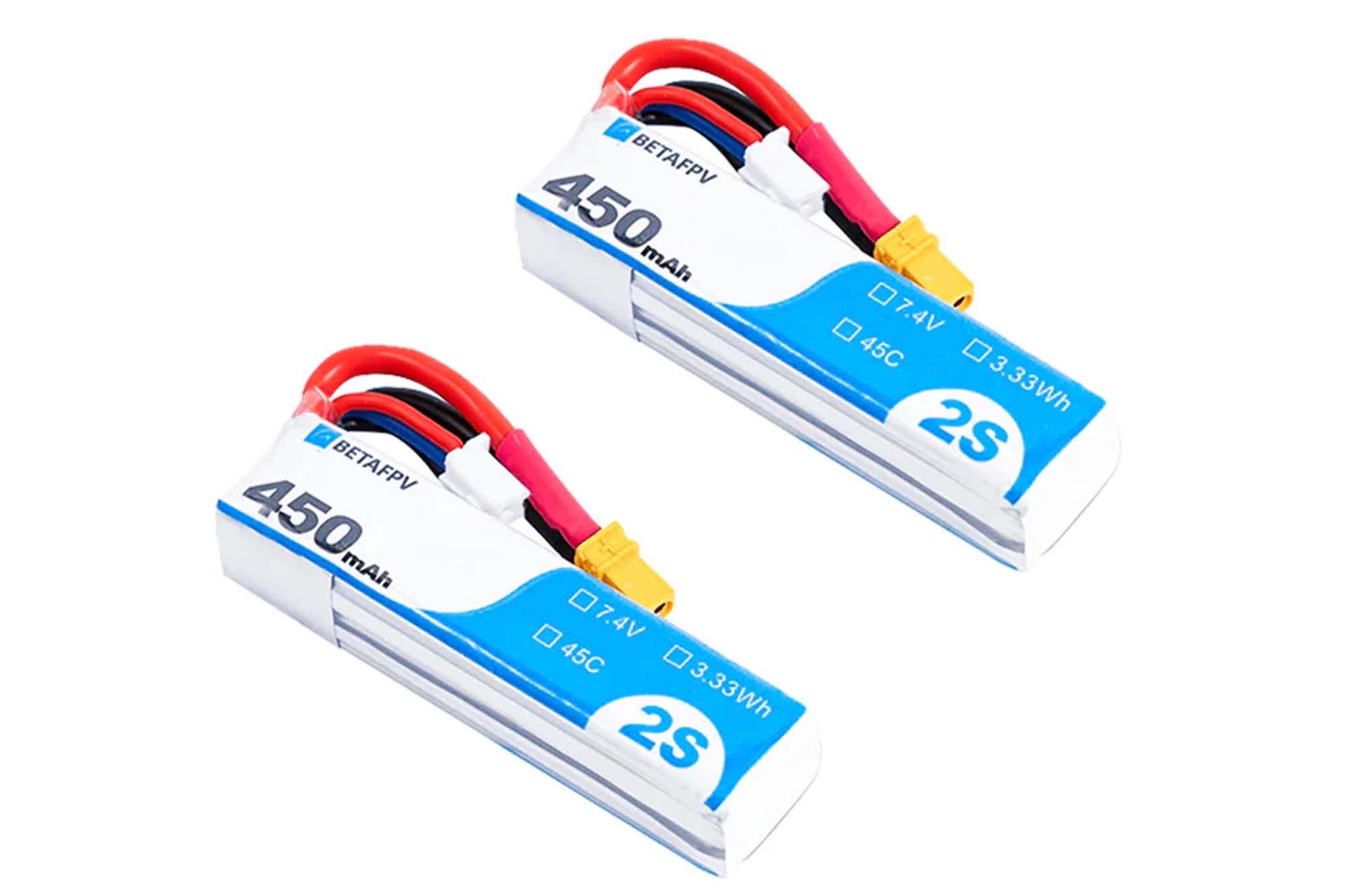 BetaFPV 450mAh 2S 45C Lipo Battery (2PCS)