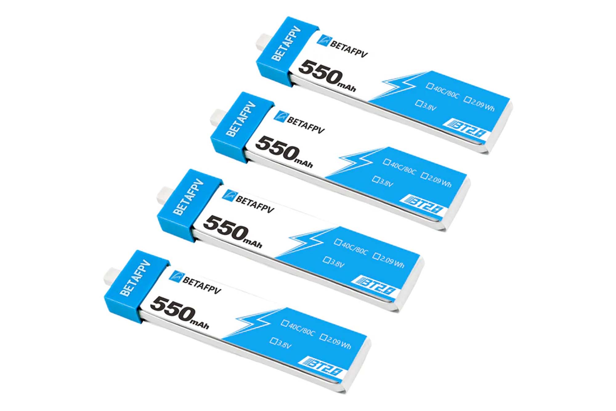 BetaFPV BT2.0 550mAh 1S Battery (4PCS)