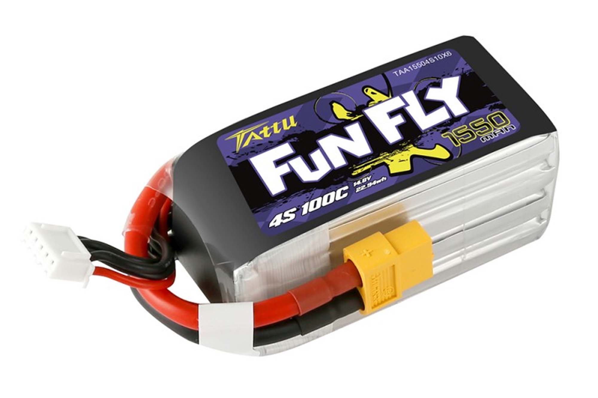 Gensace Tattu Funfly 1550mAh 14.8V 100C 4S1P Lipo with XT-60 - BAT-GA-01-01