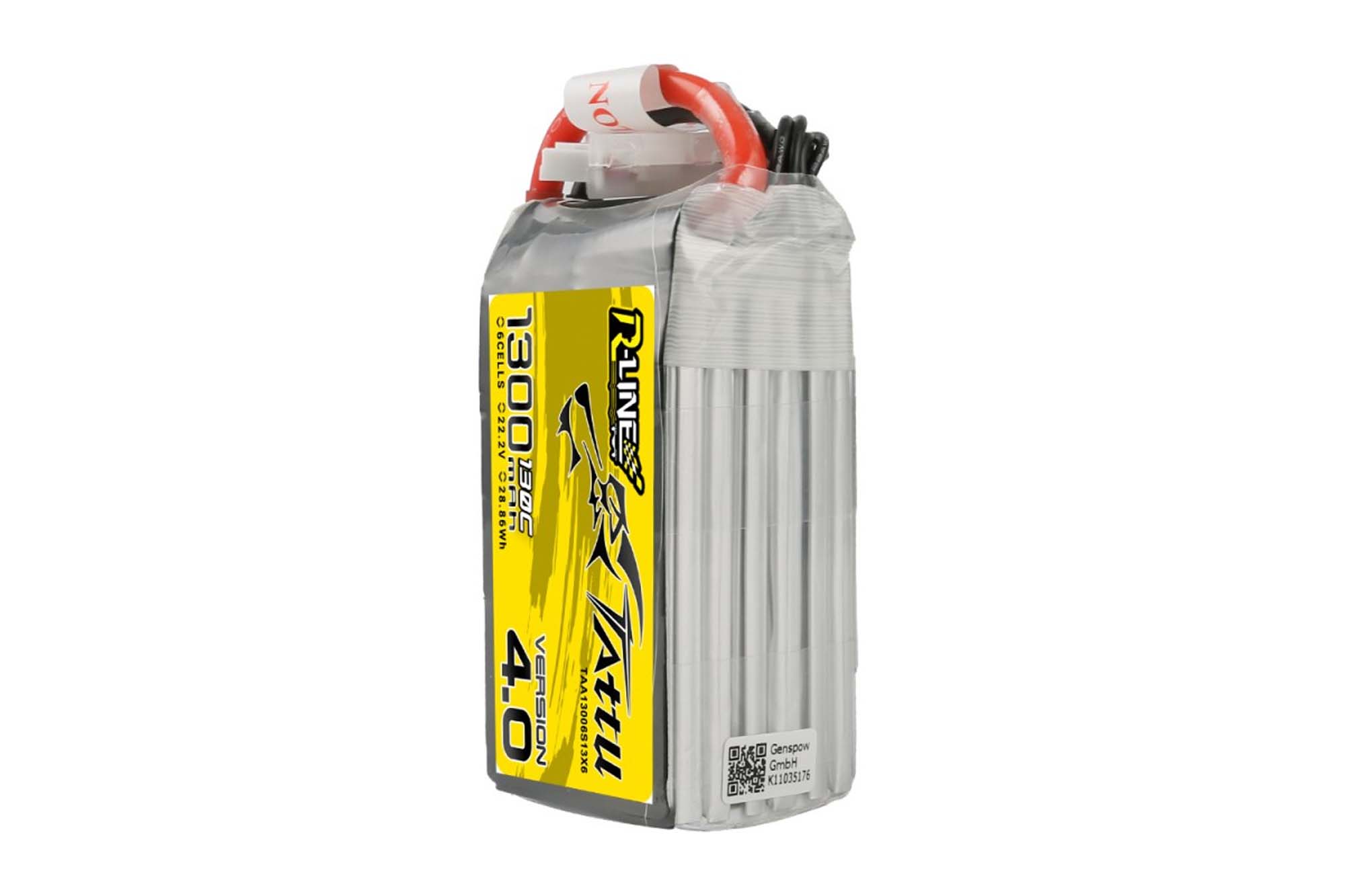 Gensace Tattu R-Line Version 4.0 1300mAh 22.2V 130C 6S1P Lipo with XT60 - BAT-GA-01-07