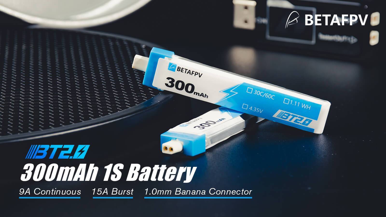 BetaFPV BT2.0 300mAh 1S 15A Lithium Polymer Battery (2PCS) 2 - BetaFPV - Drone Authority