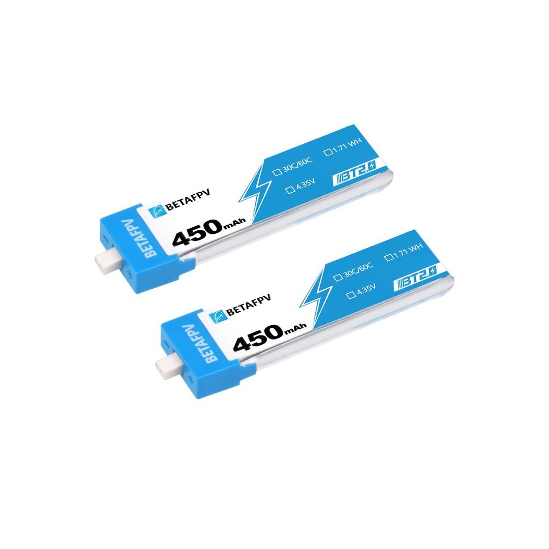 BetaFPV BT2.0 450mAh 1S 30C Lithium Polymer Battery (2PCS) 1 - BetaFPV - Drone Authority