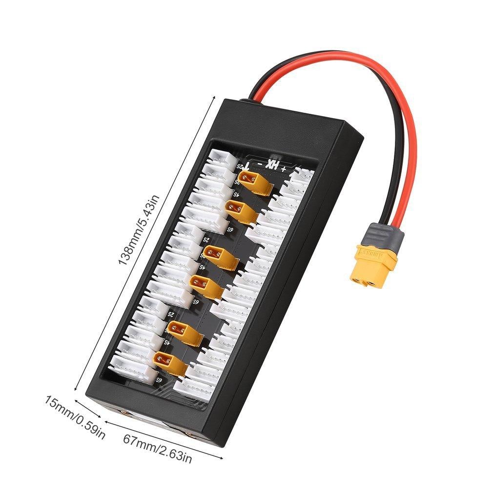 Carte Charge Parallèle LiPo 1S-3S XT30 + 6 Adaptateurs XT30 Vers XT60
